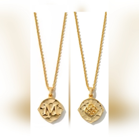 NEW! Kendra Scott Initial "M" Pendant 14k Gold Over Brass - Picture 1 of 4